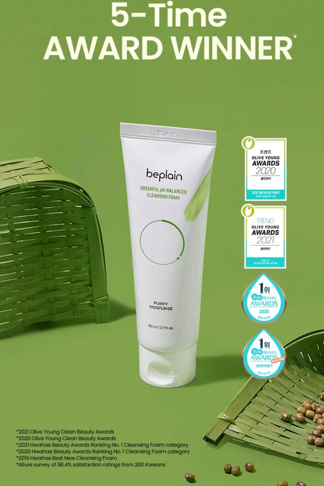 Beplain Mung Bean Ph-balanced Cleansing Foam
