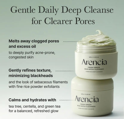 Arencia - Fresh Green Rice Mochi Cleanser.
