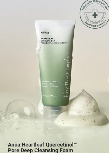 Anua - Heartleaf Quercetinol Pore Deep Cleansing Foam.